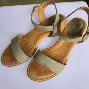 Born Slingback Low Heel Sandal Grey Size 6